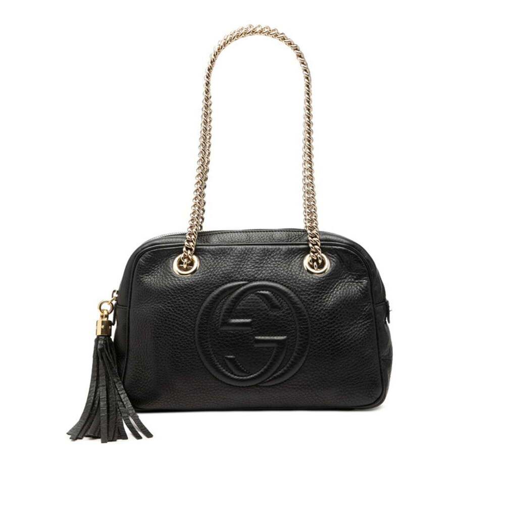 GUCCI Black Leather Shoulder Bag - Picture 1 of 7